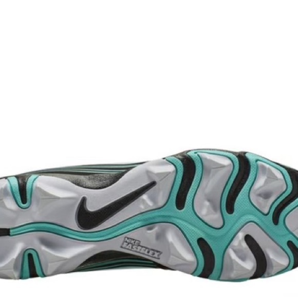 NWOT Nike Softball cleats 4.5Y Turquoise & Black - Picture 7 of 7
